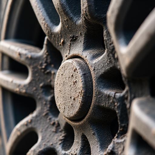 Jantes de carro com sujidade acumulada